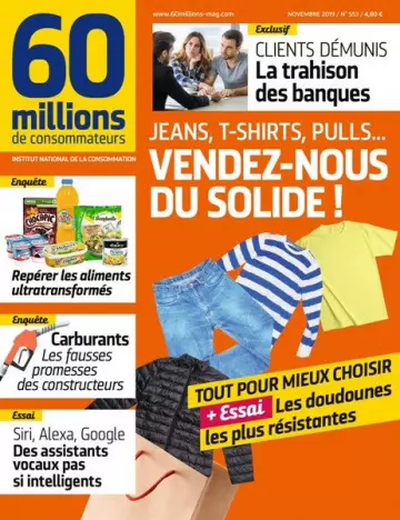 60 Millions de Consommateurs N°553 - Novembre 2019